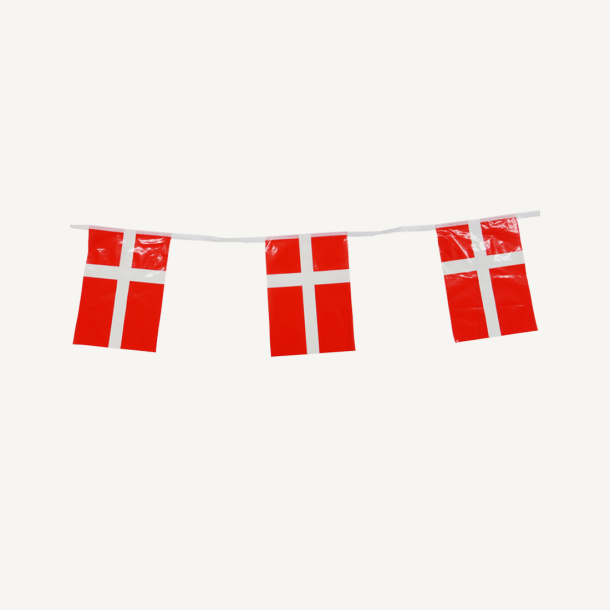 Guirlande Danmarks Flag Plastik - 4m