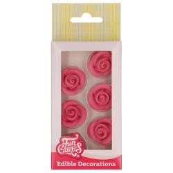 FunCakes Sukkerdekoration Roser Pink - 6stk