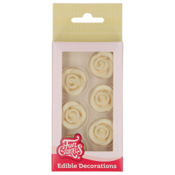 FunCakes Sukkerdekoration Roser Hvid - 6stk