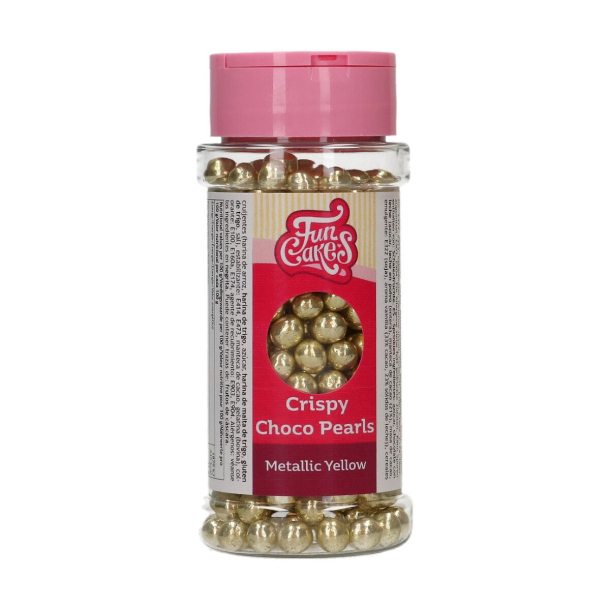 FunCakes Krymmel Crispy Choco Pearls Metallic Yellow - 60g