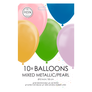 Balloner Metalic Blandet - 10stk