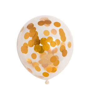 Konfetti Ballon Guld - 6stk