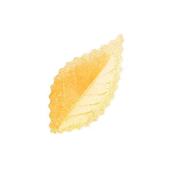 Vaffelblomst Blade Guld med Glimmer - 400stk