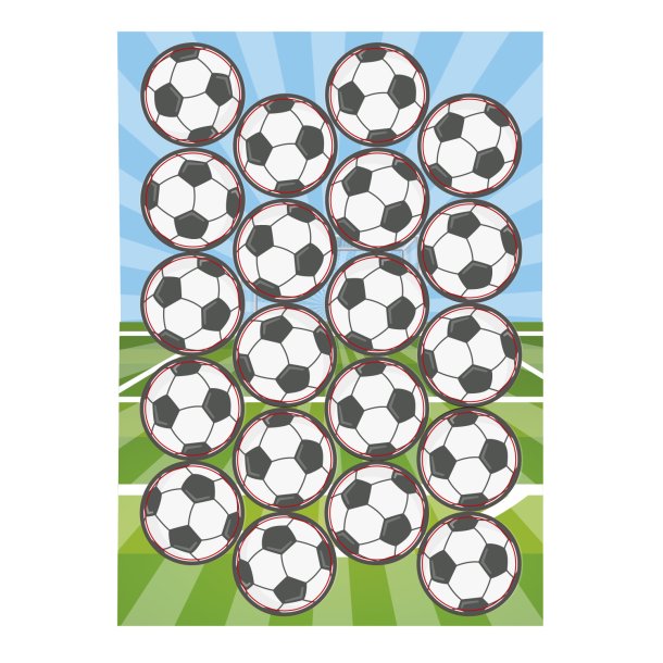 Vaffelprint Fodbolde 3,4 - 20stk