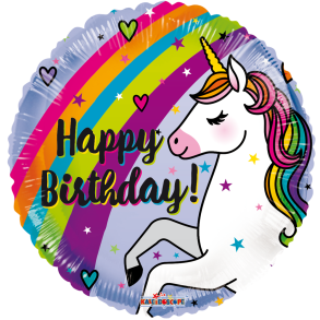 Folieballon Unicorn Rengbue Happy Birthday - 45cm