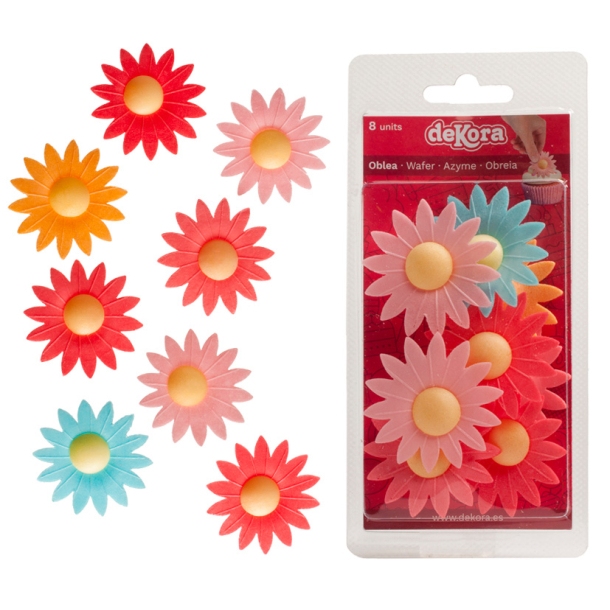 Vaffelprint Blomster Assorteret Farver  - 8stk