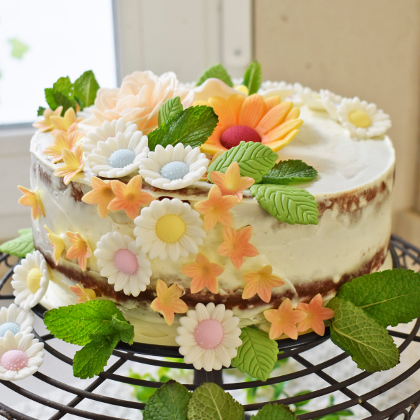 Vaffelprint Blomster &amp; Sommerfugle Gul - 39stk