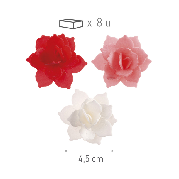 Vaffelprint Mini Lilje Blomster Rd - 8stk