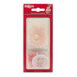 Vaffelprint Blomster Baby Pink - 18stk