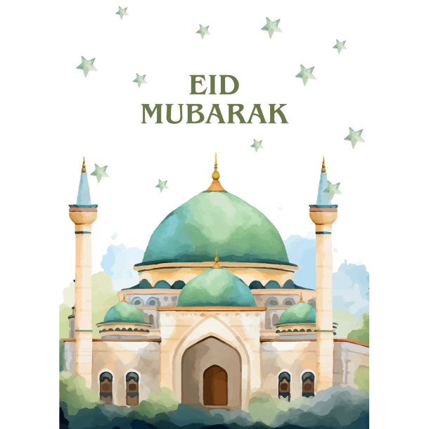 Luksus Sukkerprint Eid Mubarak - A4