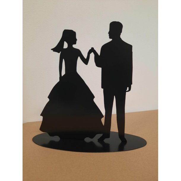 Cake Topper Bryllup - Silhuet (Sort)