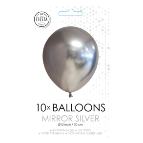 Balloner Glans S�lv 30cm - 10stk