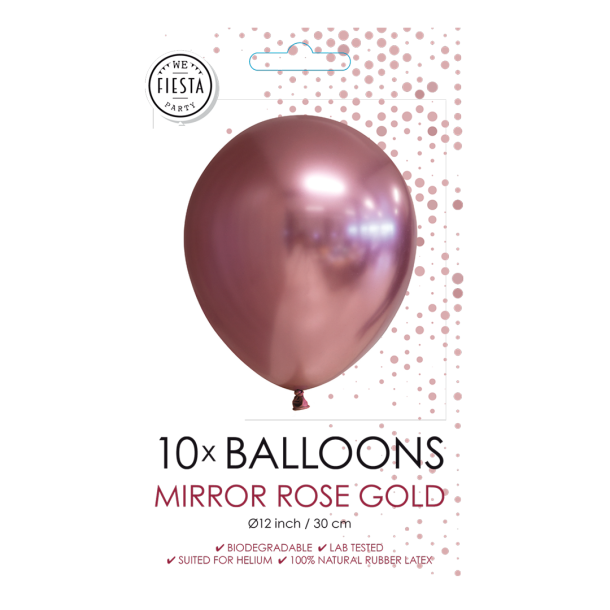 Balloner Glans Rosa Guld 30cm - 10stk