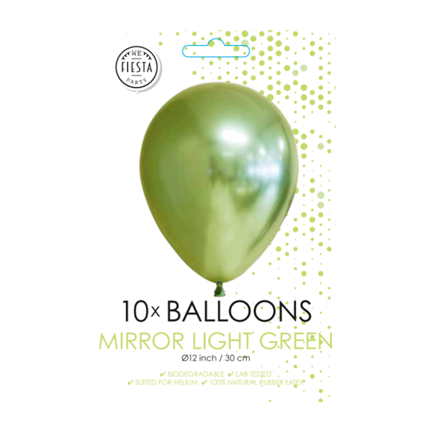 Balloner Glans Lysegr�n 30cm - 10stk