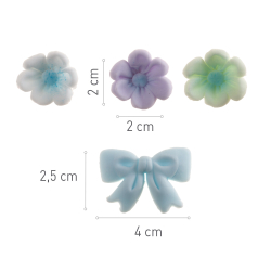 Sukkerdekoration Sljfe &amp; Blomster - 10stk