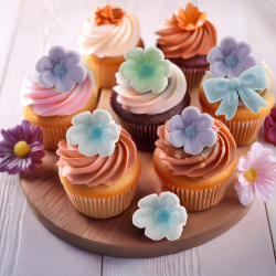 Sukkerdekoration Sljfe &amp; Blomster - 10stk