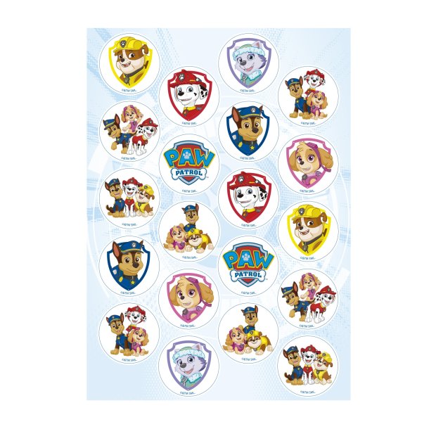 Kageprint Paw Patrol 3,4 - 20stk