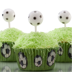 Cake Topper Fodbold - 6stk