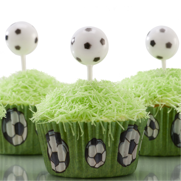 Cake Topper Fodbold - 6stk