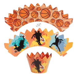 Cupcake Wrappers &amp; Caketoppers Basketball - 6stk