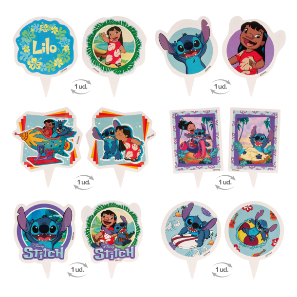 Cupcake Wrappers &amp; Caketoppers Stitch - 6stk