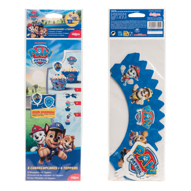 Cupcake Wrappers &amp; Caketoppers Paw Patrol - 6stk