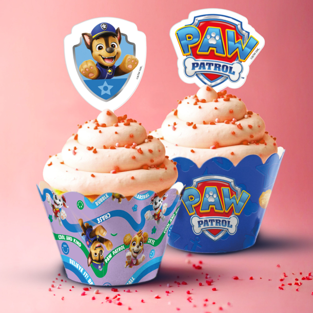 Cupcake Wrappers &amp; Caketoppers Paw Patrol - 6stk