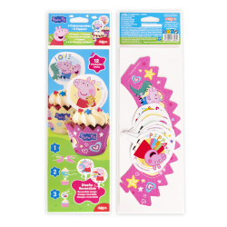 Cupcake Wrappers &amp; Caketoppers Gurli Gris - 6stk
