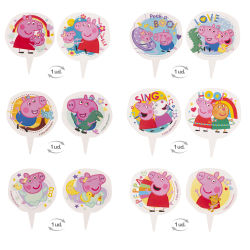 Cupcake Wrappers &amp; Caketoppers Gurli Gris - 6stk
