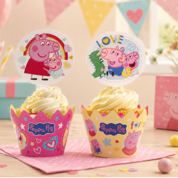 Cupcake Wrappers &amp; Caketoppers Gurli Gris - 6stk