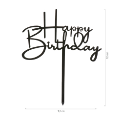 Cake Topper Happy Birthday - Sort - 2. Sortering