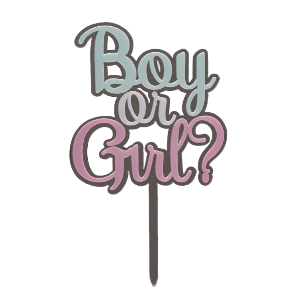 Cake Topper Boy or Girl - S�lv
