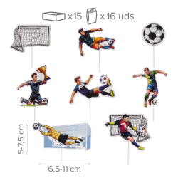 Cake Topper Fodbold - 16stk