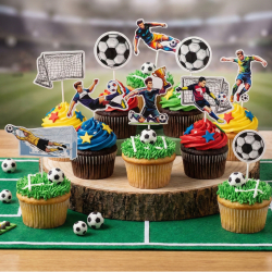 Cake Topper Fodbold - 16stk