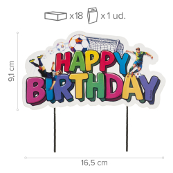 Cake Topper Fodbold - 17,5cm