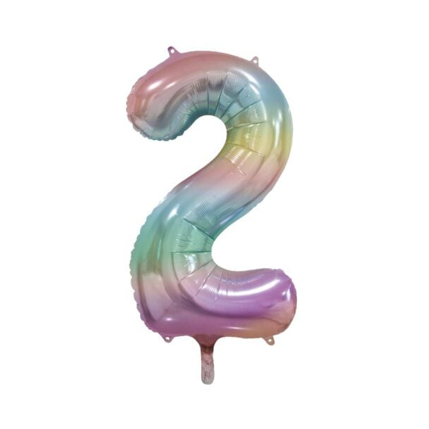 Folieballon Tal Pastel Regnbue - 86cm