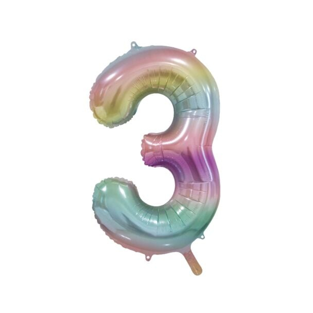 Folieballon Tal Pastel Regnbue - 86cm