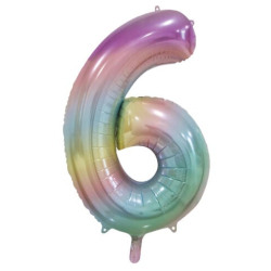 Folieballon Tal Pastel Regnbue - 86cm