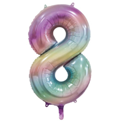 Folieballon Tal Pastel Regnbue - 86cm