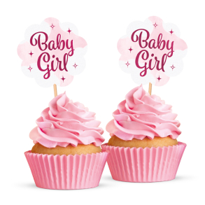 Cake Topper Baby Girl - 12stk