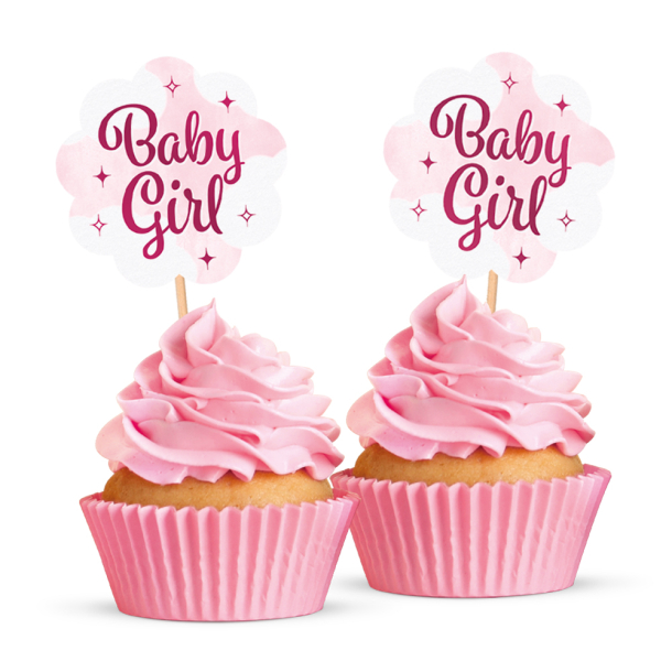 Cake Topper Baby Girl - 12stk