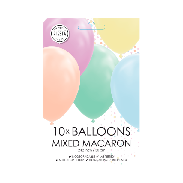 Balloner Macarons Blandet - 10stk