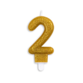 Kagelys Guld Tal 2 - 7cm