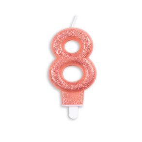 Kagelys Rosa Guld Tal 8 - 7cm