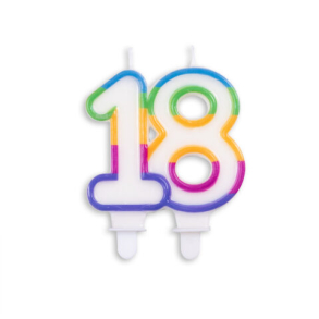 Kagelys multifarvet Tal 18 