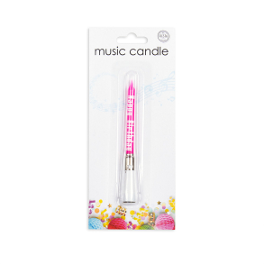 Kagelys Med Musik Pink - 1stk