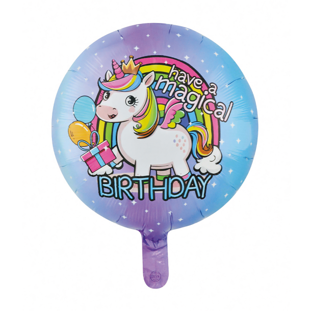 Folieballon Unicorn Magical Birthday - 45cm