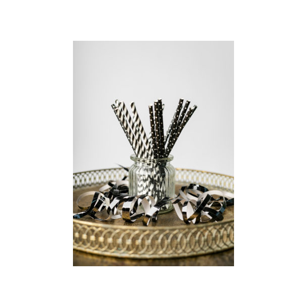 Sugerr Sort Striber &amp; Prikker - 20stk