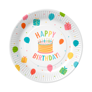 Tallerkner Happy Birthday 23 - 8stk