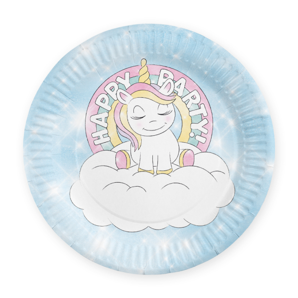 Tallerkner Unicorn �23 - 8stk